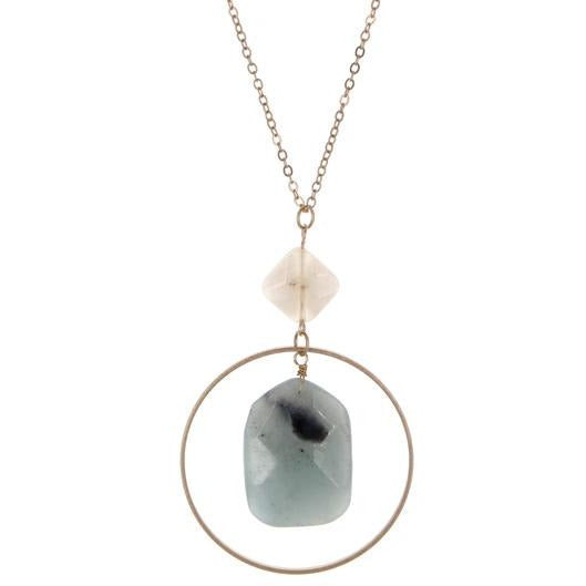 Stone & Ring Necklace -- Choice of Color - BFF Here