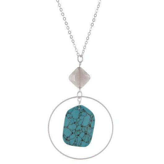 Stone & Ring Necklace -- Choice of Color - BFF Here