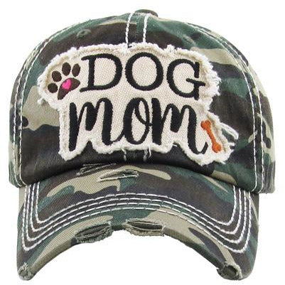 Dog Mom Hat - Dark Green Camo - BFF Here