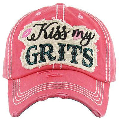 Kiss My Grits Hat -- Choice of Color - BFF Here