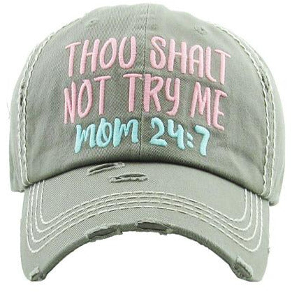 Thou Shalt Not Try Me Hat -- Choice of Color - BFF Here