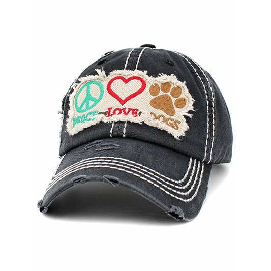 Peace, Love and Dogs Vintage Hat - BFF Here