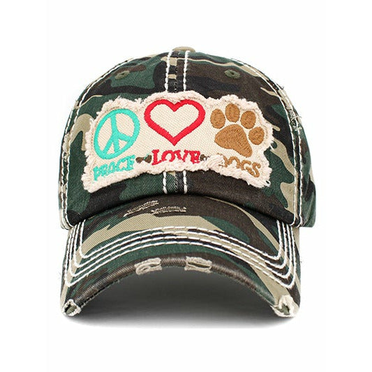 Peace, Love and Dogs Vintage Hat - BFF Here