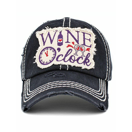 Wine O'Clock Vintage Hat - BFF Here