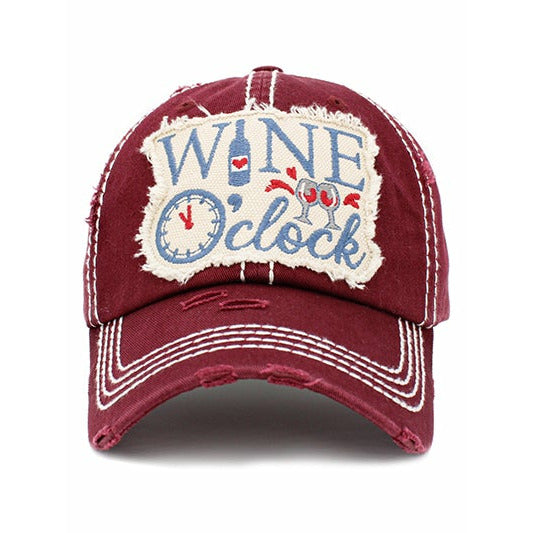 Wine O'Clock Vintage Hat - BFF Here