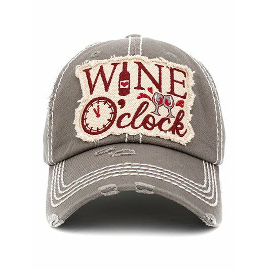 Wine O'Clock Vintage Hat - BFF Here