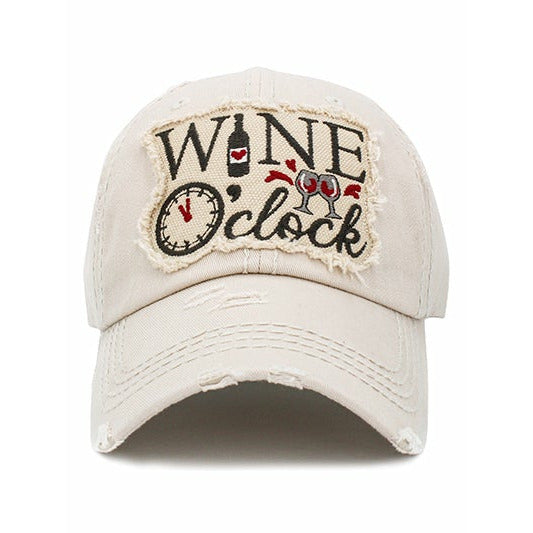 Wine O'Clock Vintage Hat - BFF Here