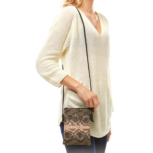 Snake Print Crossbody - Brown - BFF Here