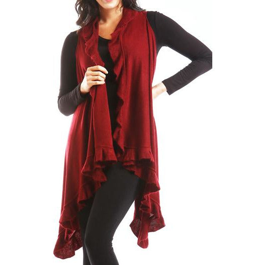 Ruffled Vest Shawl -- Choice of Color - BFF Here