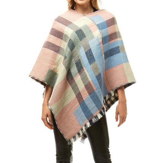 Multi Plaid Poncho - BFF Here