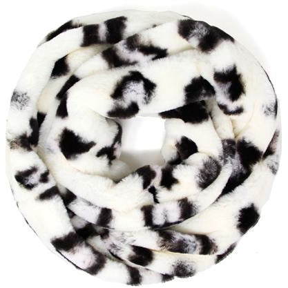 Leopard Infinity Scarf -- White - BFF Here