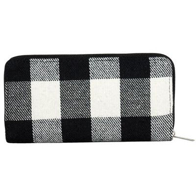 Buffalo Plaid Wallet -- White - BFF Here