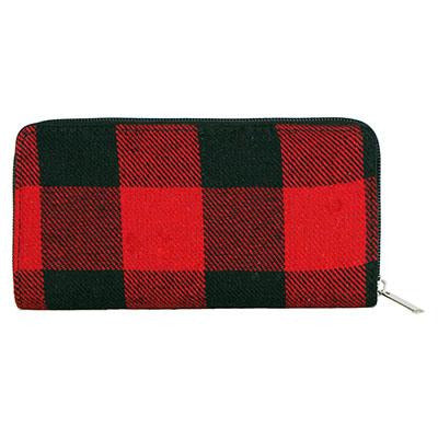 Buffalo Plaid Wallet -- Red - BFF Here