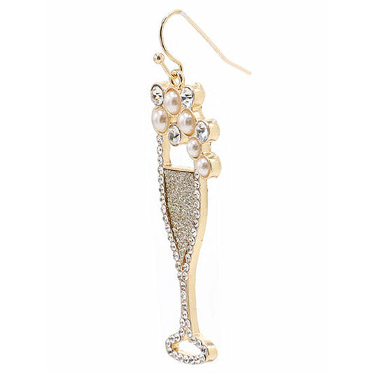 Bubbly Wine Glass Earrings - BFF Here