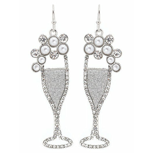 Bubbly Wine Glass Earrings - BFF Here