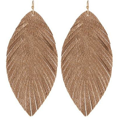 Shiny Leaf Earrings - BFF Here