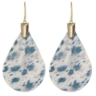 Leather Tear Drop Earrings -- Choice of Color - BFF Here