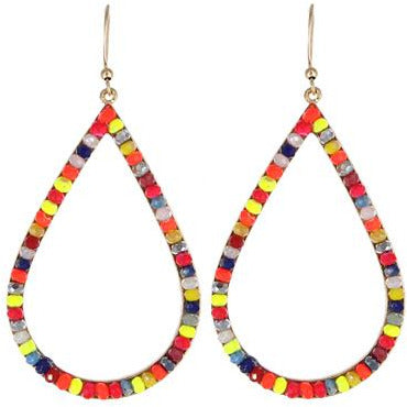 Beaded Tear Drop Earrings - BFF Here