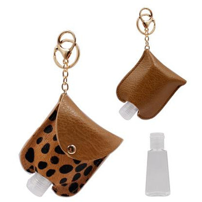 Hand Sanitizer Animal Print Keychain -- Choice of Color - BFF Here