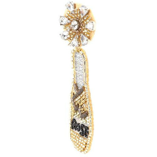Gold Rose Champagne Bottle  Earrings - BFF Here