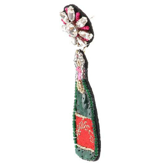 Prosecco Champagne Bottle  Earrings - BFF Here