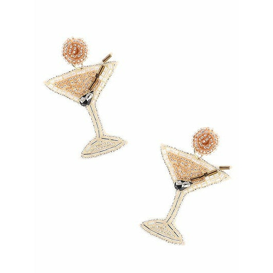 Ivory Martini Seed Bead Earrings - BFF Here