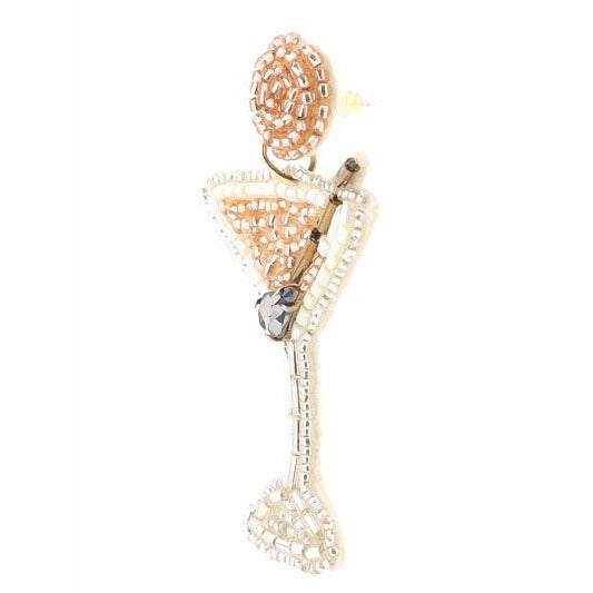Ivory Martini Seed Bead Earrings - BFF Here