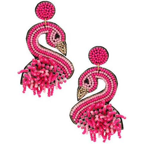 Flamingo Seed Bead Earring - BFF Here