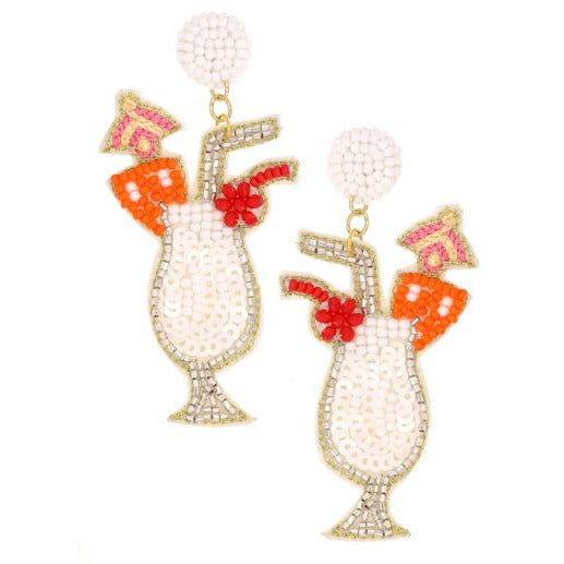 Malibu Tropical Drink Earrings - BFF Here