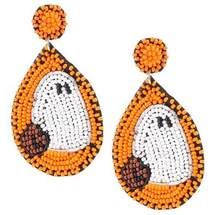 Ghost Seed Bead Earrings - BFF Here