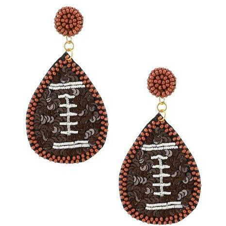 Football Bead Earrings - BFF Here