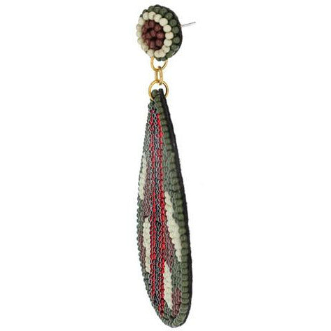 Camo Stripe Seed Bead Earrings - BFF Here