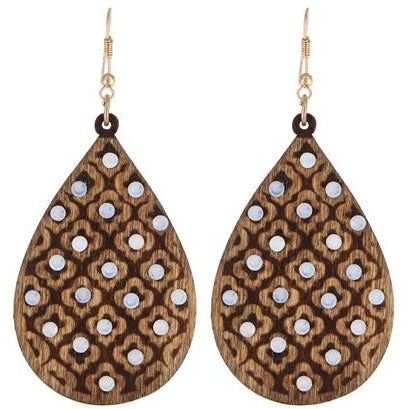 Tear Drop Wood Earring -- Choice of Color - BFF Here