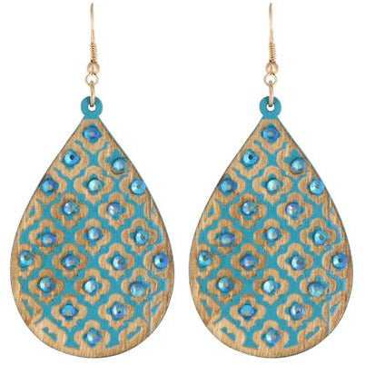 Tear Drop Wood Earring -- Choice of Color - BFF Here