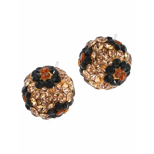 Leopard Print Rhinestone Earrings - BFF Here