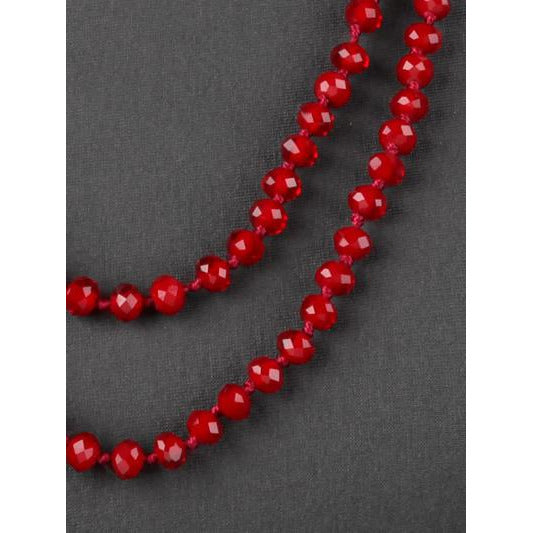 Burgundy -- Knotted Necklace - BFF Here