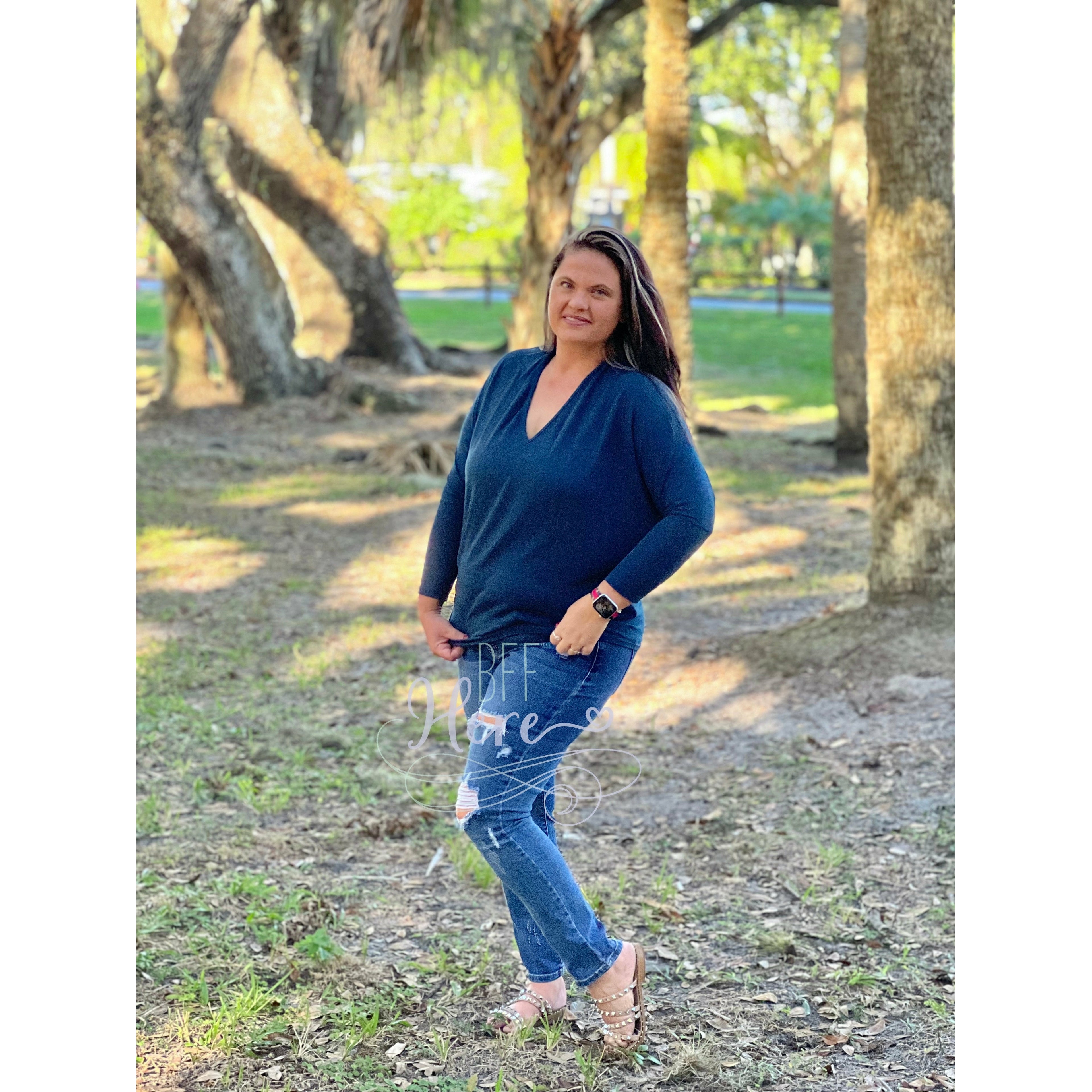 Melanie Dolman Top -- Teal - BFF Here