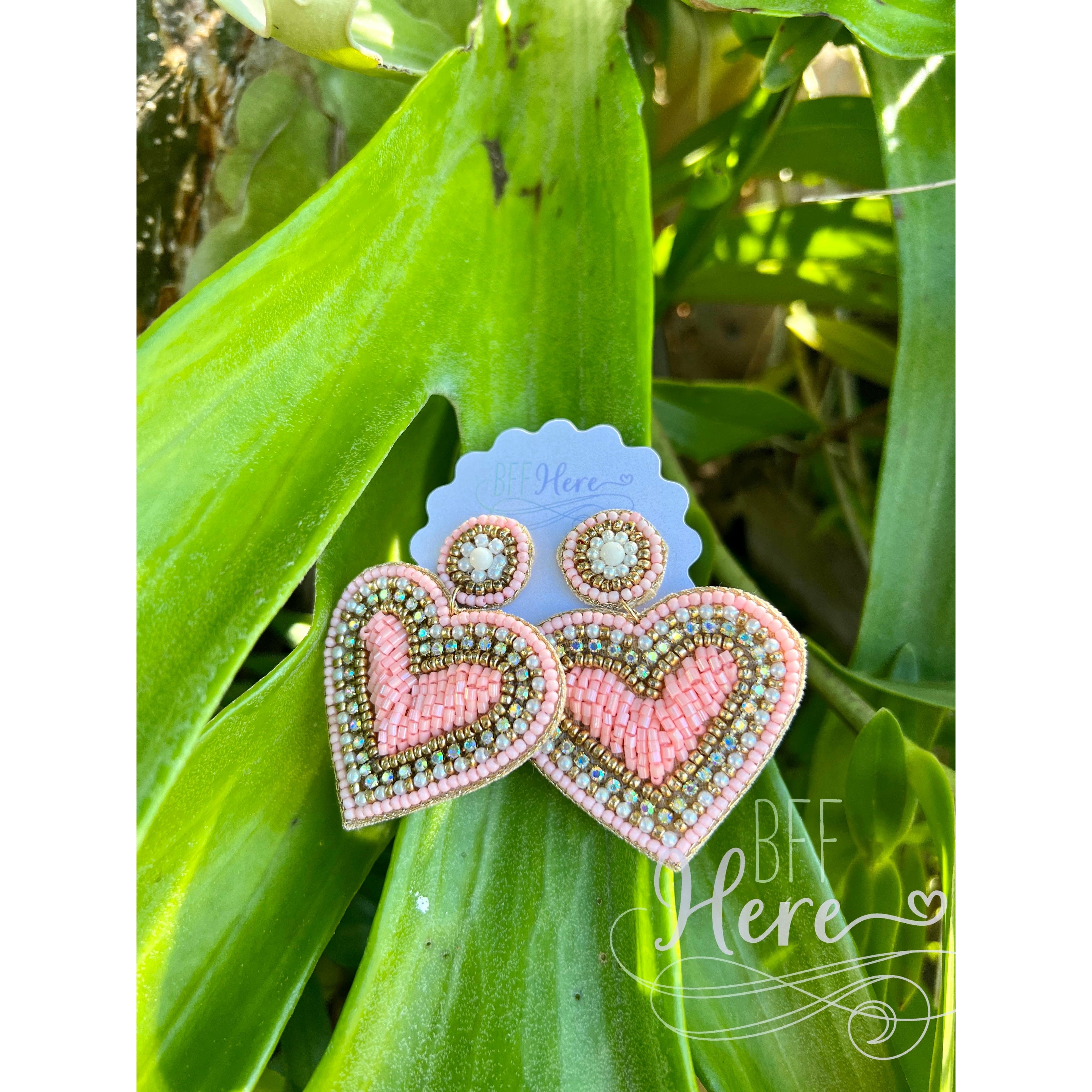 You Have My Heart Seed Bead Earrings - BFF Here