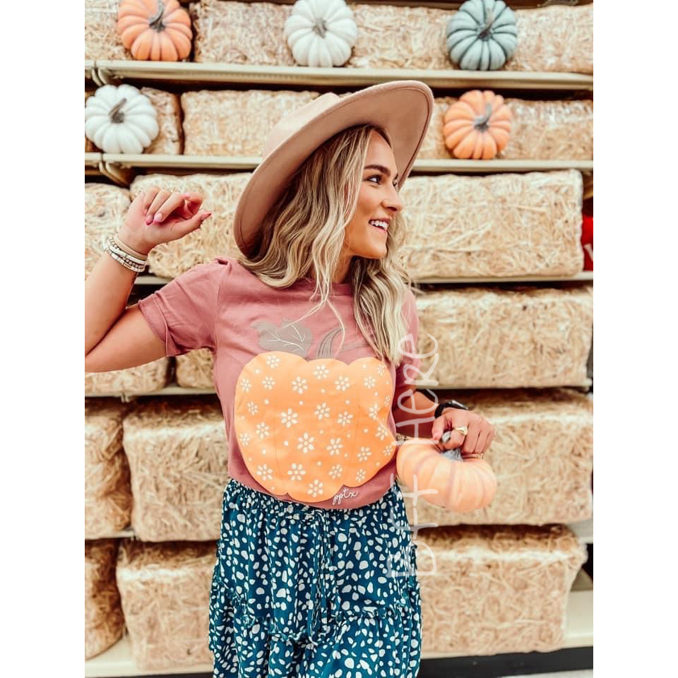 Mauve Pumpkin Graphic T-Shirt - BFF Here