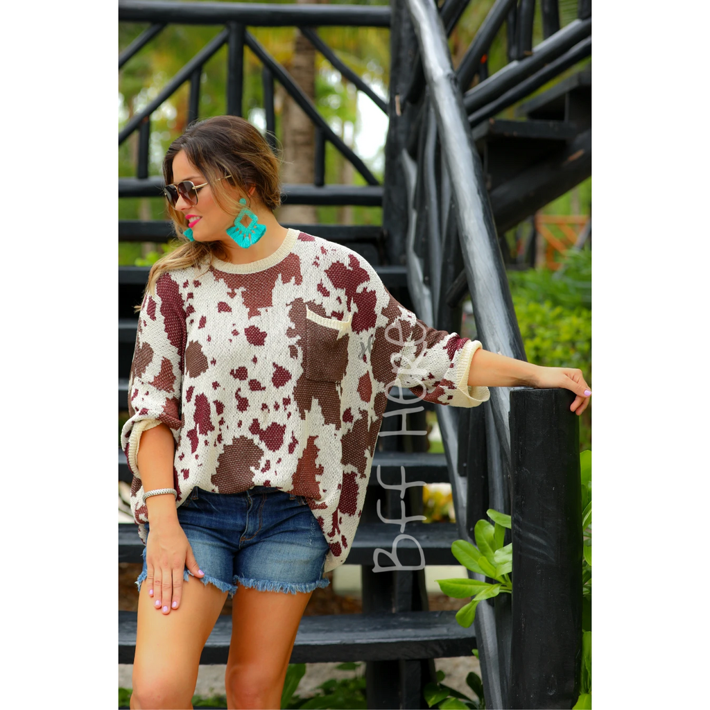 Nashville Cow Lightweight Sweater - BFF Here