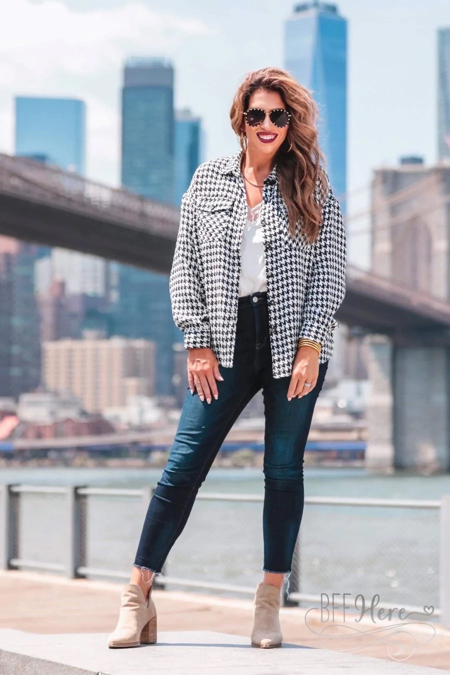 Sonoma Houndstooth Shacket - BFF Here