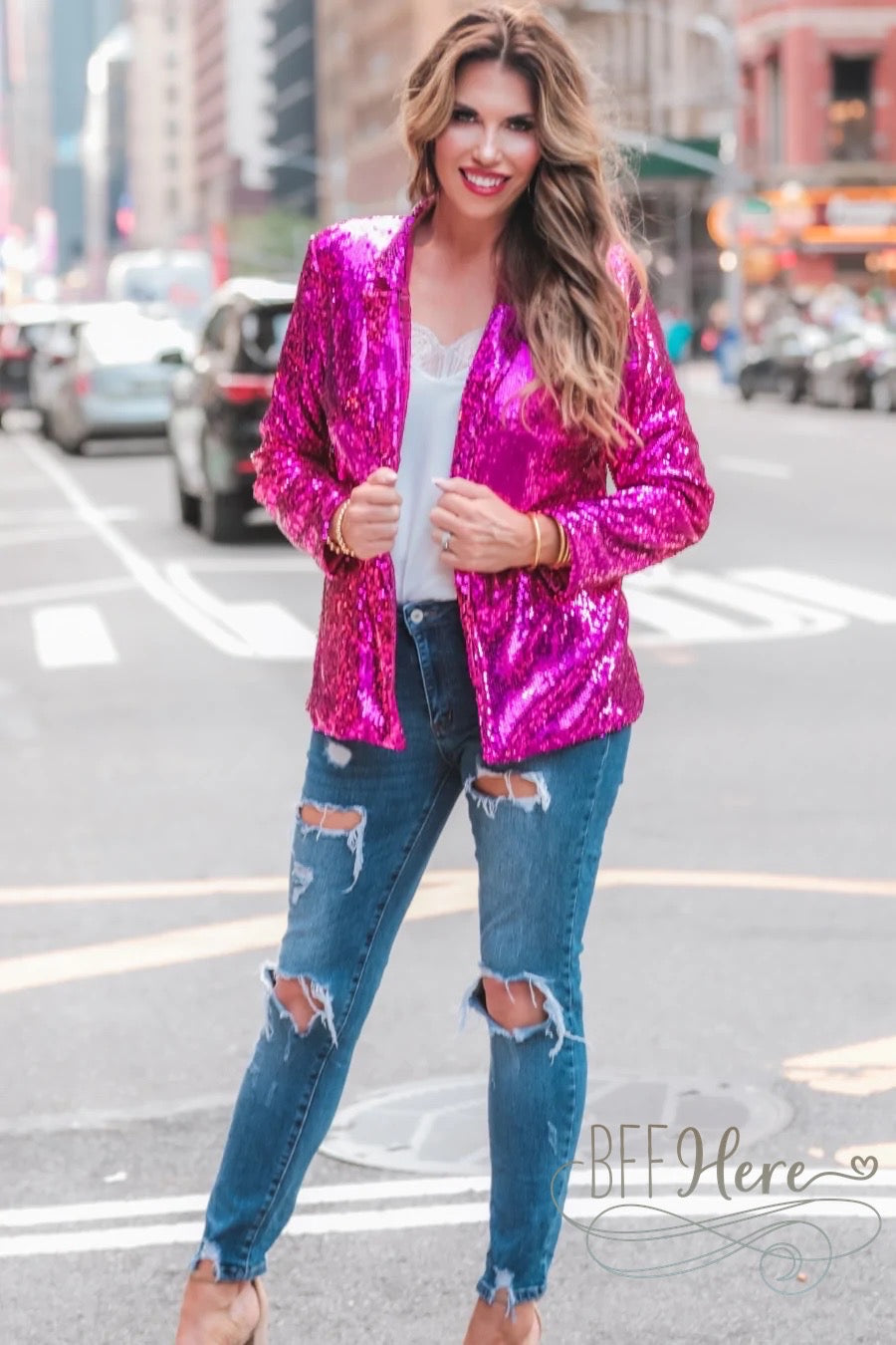 PREORDER-Sequin And The City Blazer - BFF Here