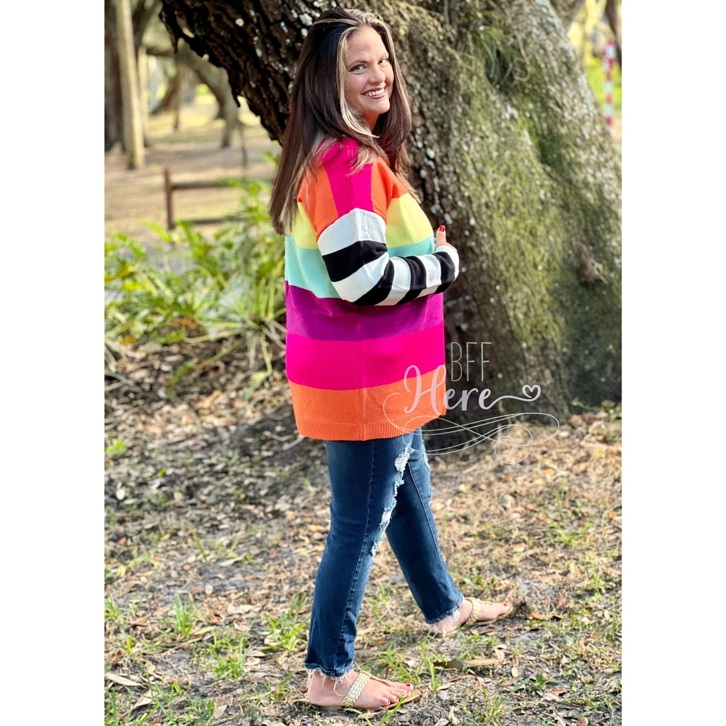 Over The Rainbow Color Block Cardigan - BFF Here