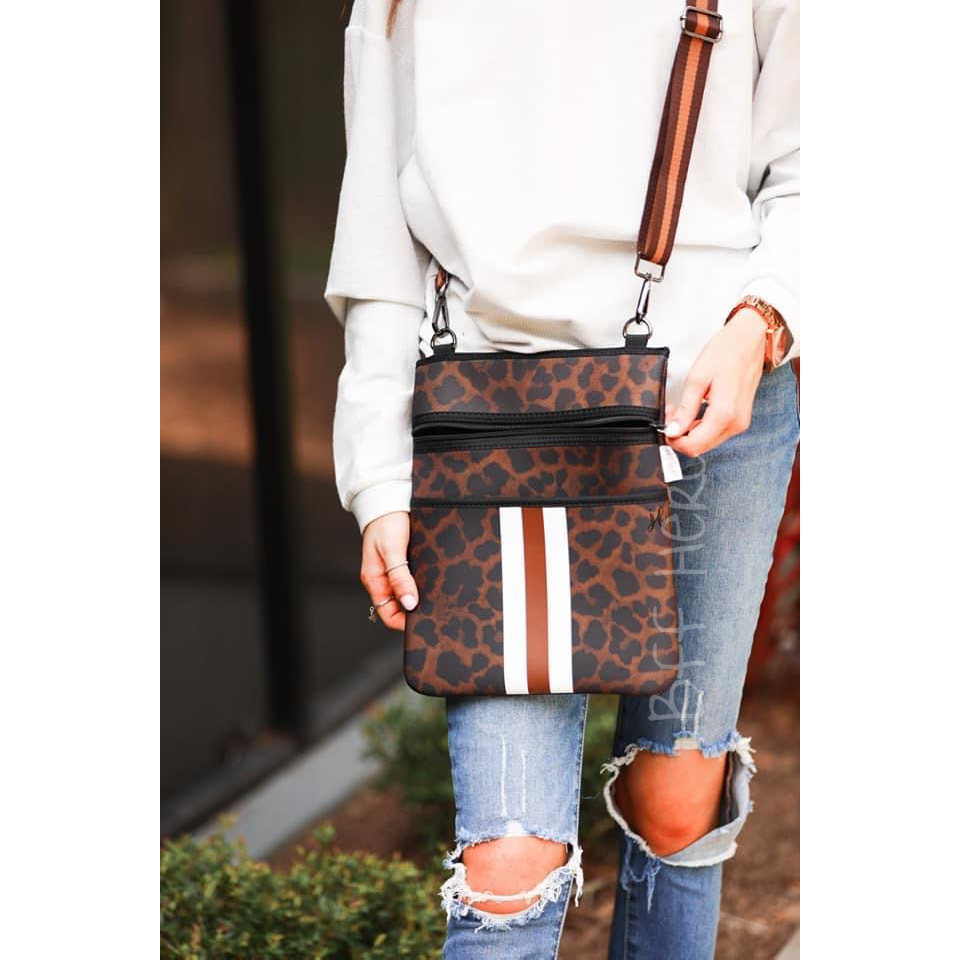 Neoprene Crossbody -- Brown Leopard - BFF Here