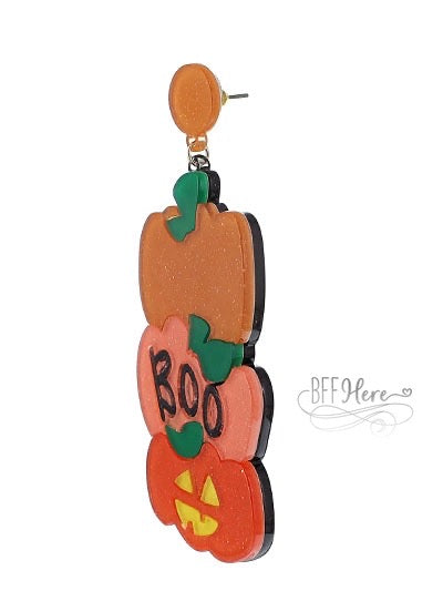 Stacked Pumpkin Earrings - BFF Here