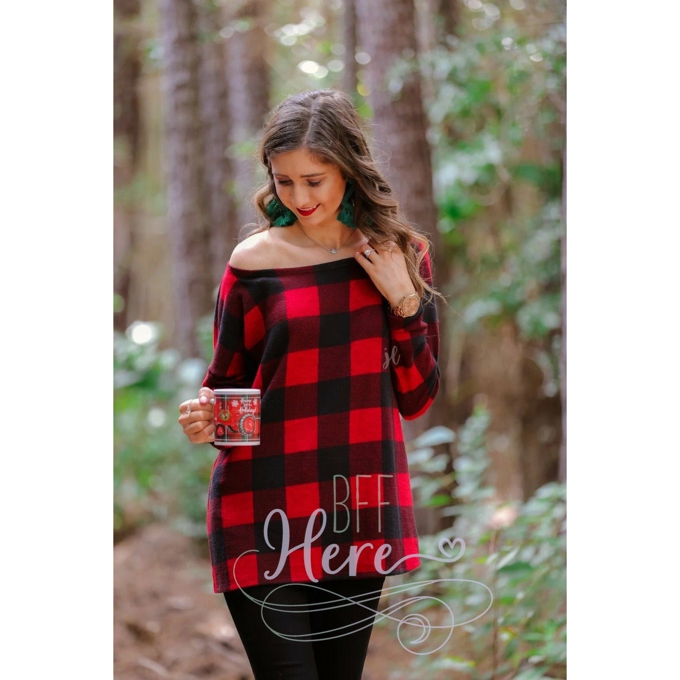 Bentley Buffalo Plaid Top -- Red - BFF Here