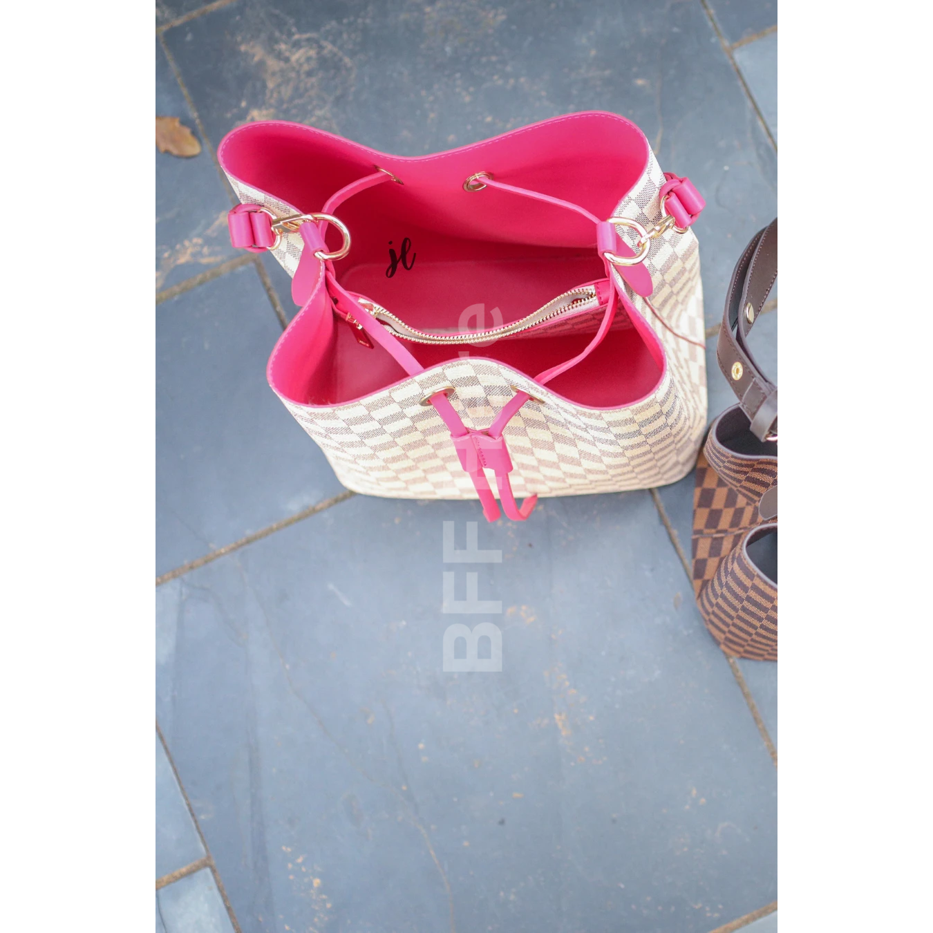 Crew Checkered Bucket Bag - BFF Here