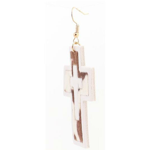 Animal Print Cross Earrings — Choice of Color - BFF Here