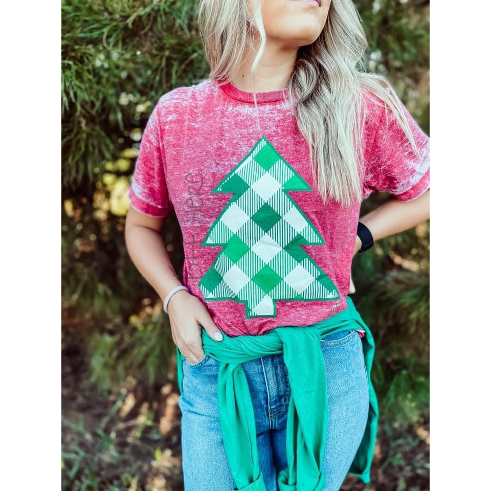 Plaid Christmas Tree T-Shirt - BFF Here