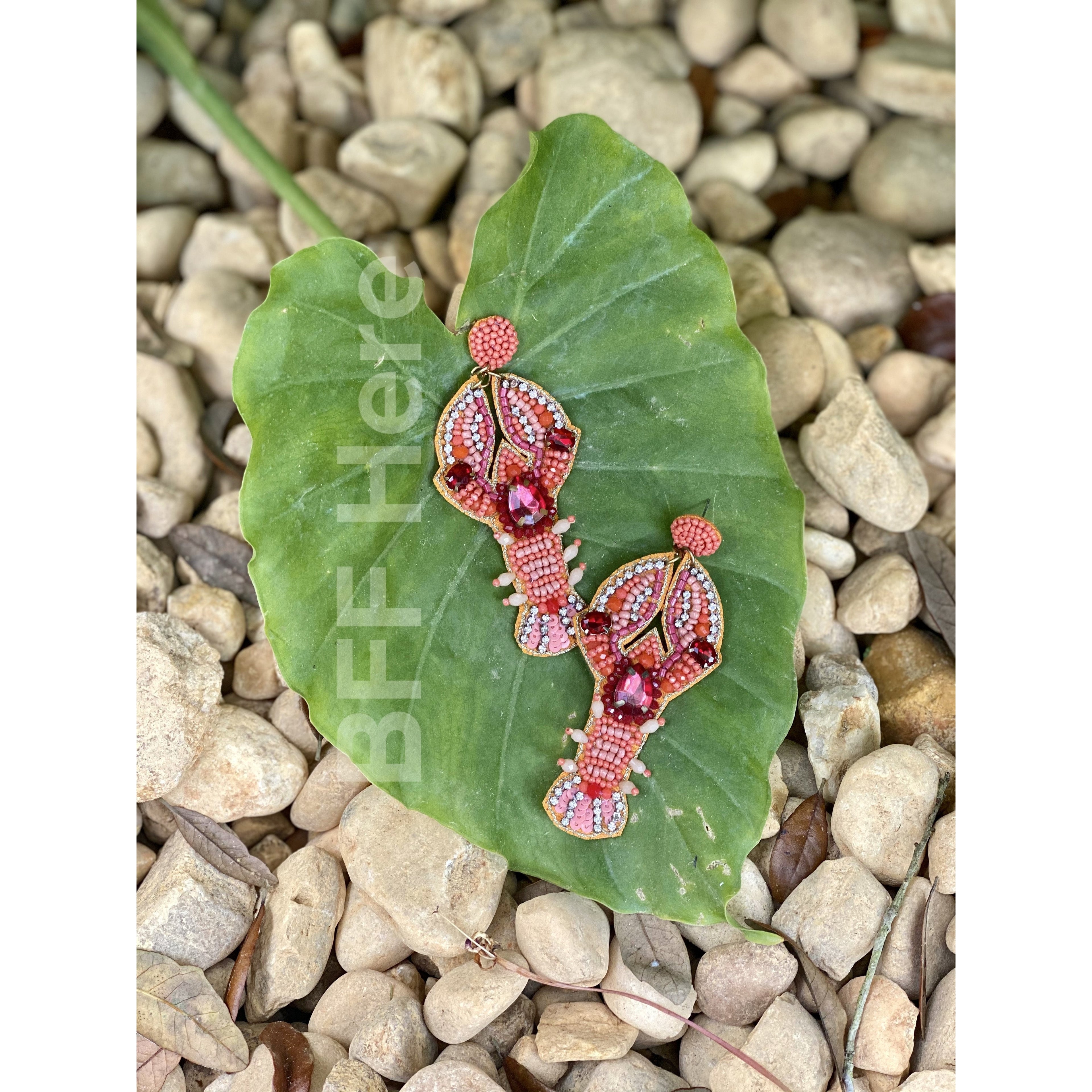 Lobster Seed Bead Earring - BFF Here